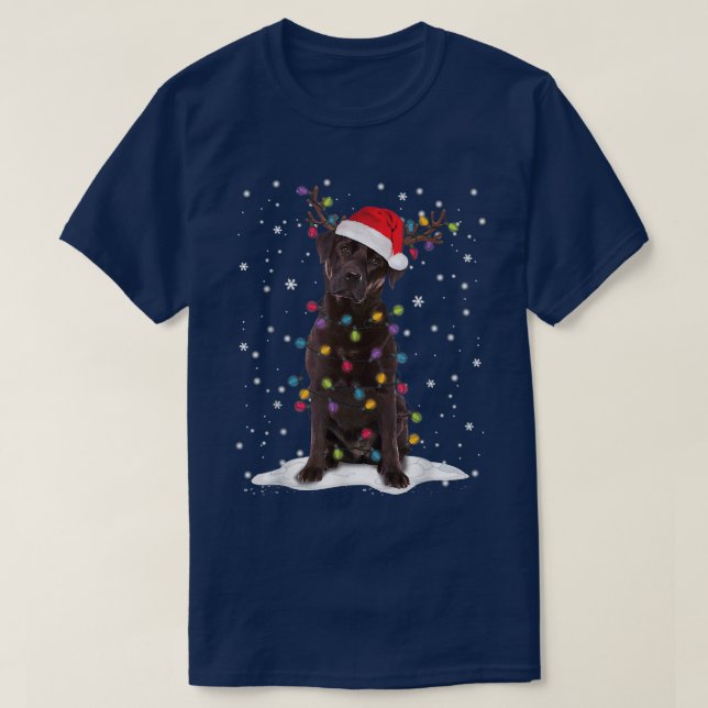 Chocolate Lab Labrador Julgran Light Pajama T Shirt (Design framsida)