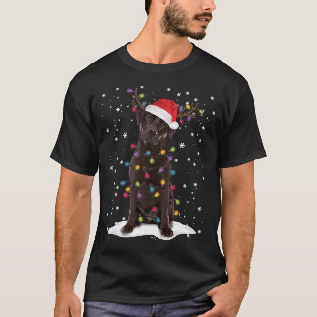 Chocolate Lab Labrador Julgran Light Pajama T Shirt (Framsida)