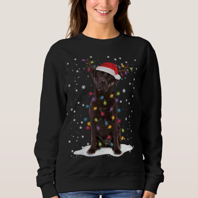 Chocolate Lab Labrador Julgran Light Pajama T Shirt (Framsida)