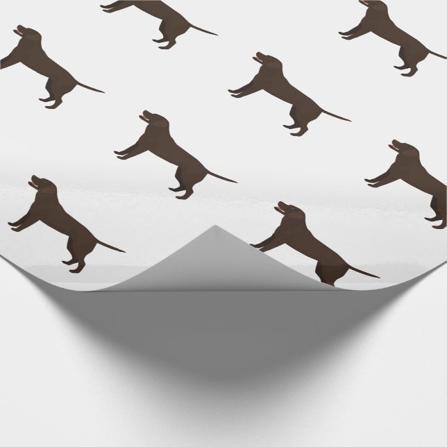 Chocolate Lab - Labrador Retriever Breed Silhouett Presentpapper (Hörn)