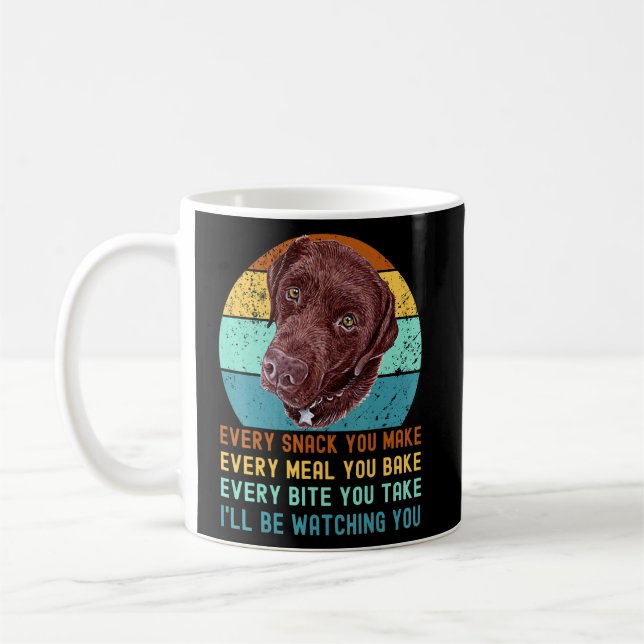 Chocolate Lab Labrador Retriever Hund Varje Snack  Kaffemugg (Vänster)