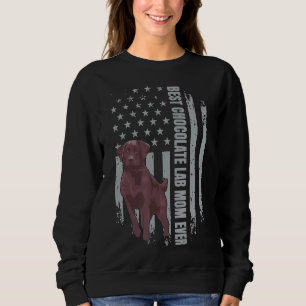 Chocolate Lab Mamma American Flagga Brown Labrador T Shirt