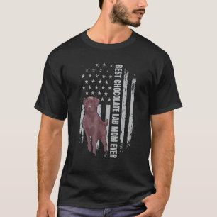 Chocolate Lab Mamma American Flagga Brown Labrador T Shirt