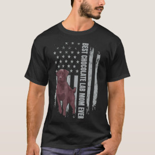 Chocolate Lab Mamma American Flagga Brown Labrador T Shirt