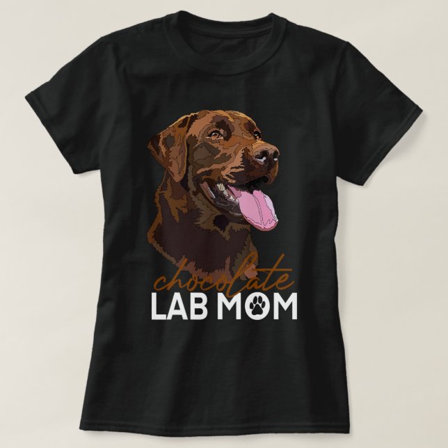 Chocolate Lab Mamma Brown Labrador Retriever Mor T Shirt (Design framsida)