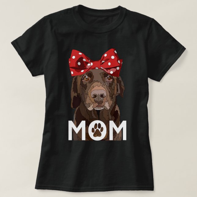 Chocolate Lab Mamma Brown Labrador Retriever Mor T Shirt (Design framsida)