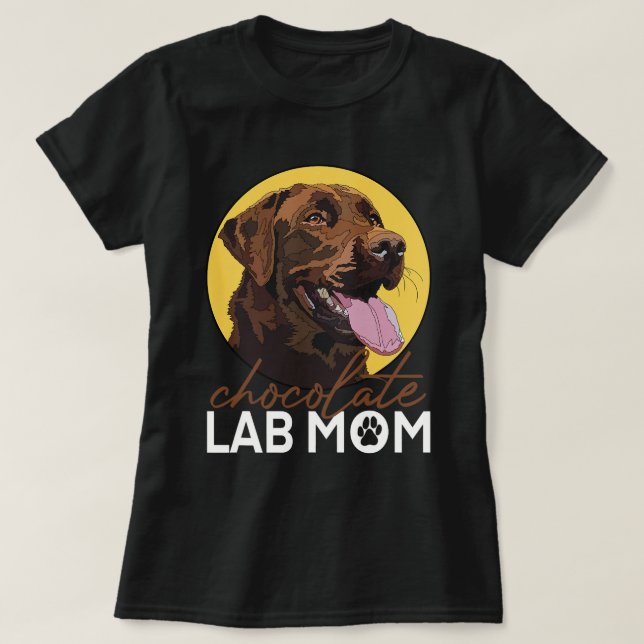 Chocolate Lab Mamma Brown Labrador Retriever Mor T Shirt (Design framsida)
