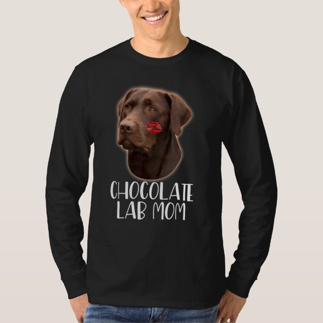 Chocolate Lab Mamma Chocolate Labrador Lipstick på T Shirt (Framsida)