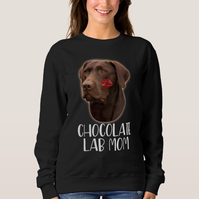 Chocolate Lab Mamma Chocolate Labrador Lipstick på T Shirt (Framsida)