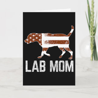 Chocolate Lab Mamma Vintage Patriotisk Labrador Am Kort