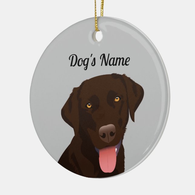 Chocolate Lab Ornament (Vänster)