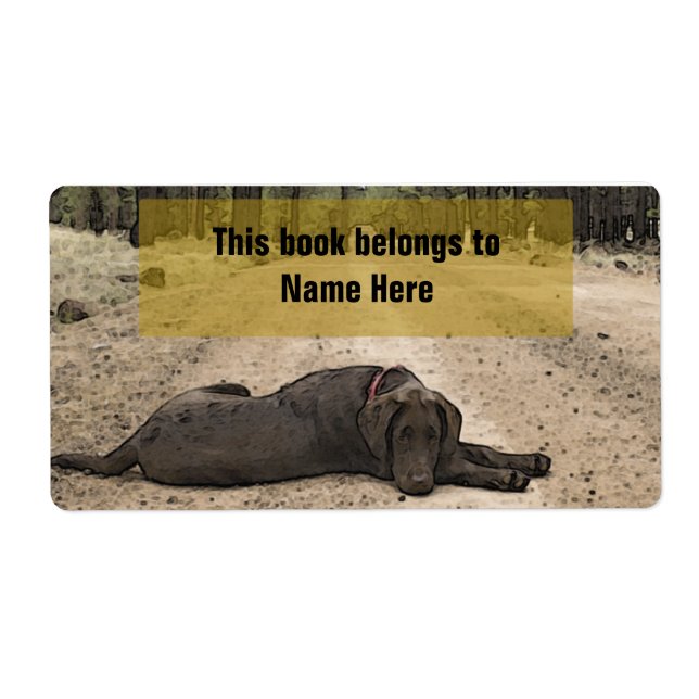 Chocolate Lab på en skogsbana Fraktsedel (Framsidan)