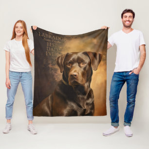Chocolate Lab Pappa Fleecefilt