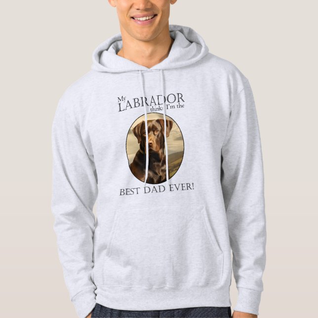 Chocolate Lab Pappa Hoodie (Framsida)