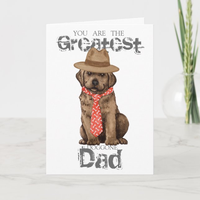 Chocolate Lab Pappa Kort (Framsida)