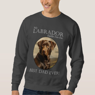 Chocolate Lab Pappa Lång Ärmad Tröja