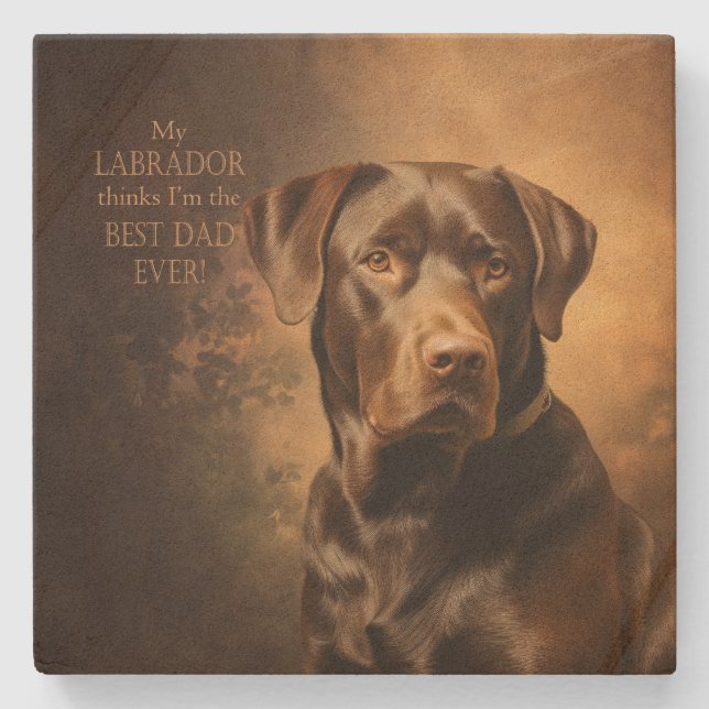 Chocolate Lab Pappa Stenunderlägg (Framsidan)