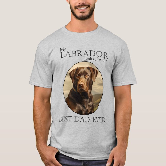 Chocolate Lab Pappa T Shirt (Framsida)