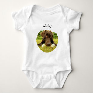 Chocolate Lab Personlig Baby Bodydress T Shirt