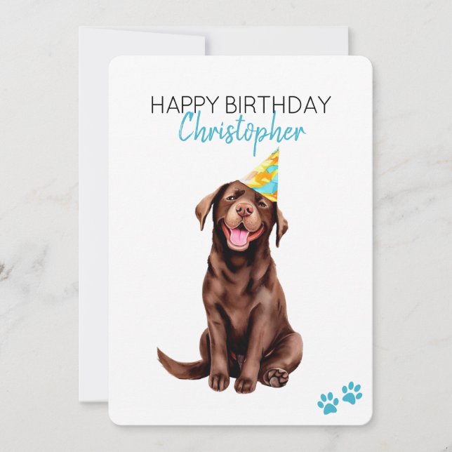 Chocolate Lab Personlig Grattis på födelsedagen Fl Kort (Framsida)