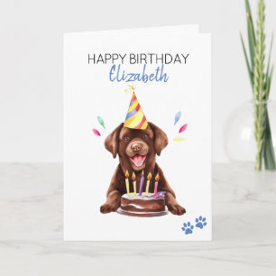 Chocolate Lab Personlig Grattis på födelsedagen Kort