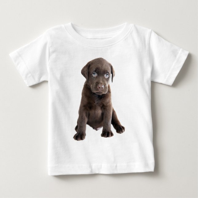 Chocolate Lab Puppy T-shirt (Framsida)