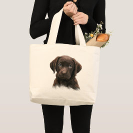Chocolate Lab Puppy Tote Bag Jumbo Tygkasse
