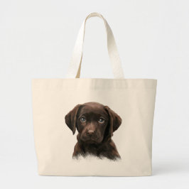 Chocolate Lab Puppy Tote Bag Jumbo Tygkasse