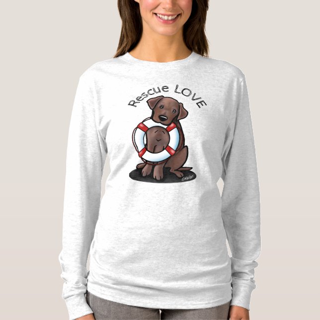 Chocolate Lab Rädding T-Shirt (Framsida)