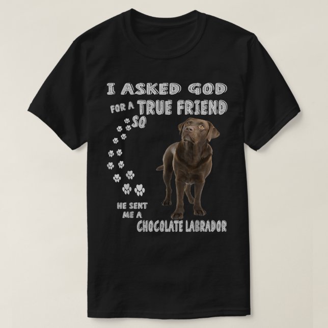 Chocolate Lab som säger Mamma Pappa Print, Labrado T Shirt (Design framsida)
