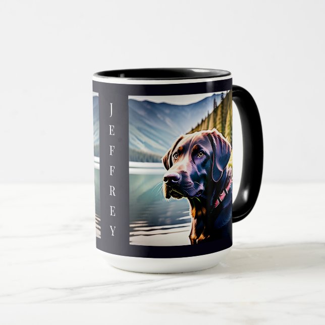 Chocolate Lab vid berget Sjö Mugg (Framsida höger)