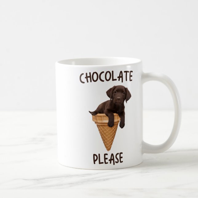 Chocolate Lab Waffle Cone Ice Cream Cute Labrador Kaffemugg (Höger)