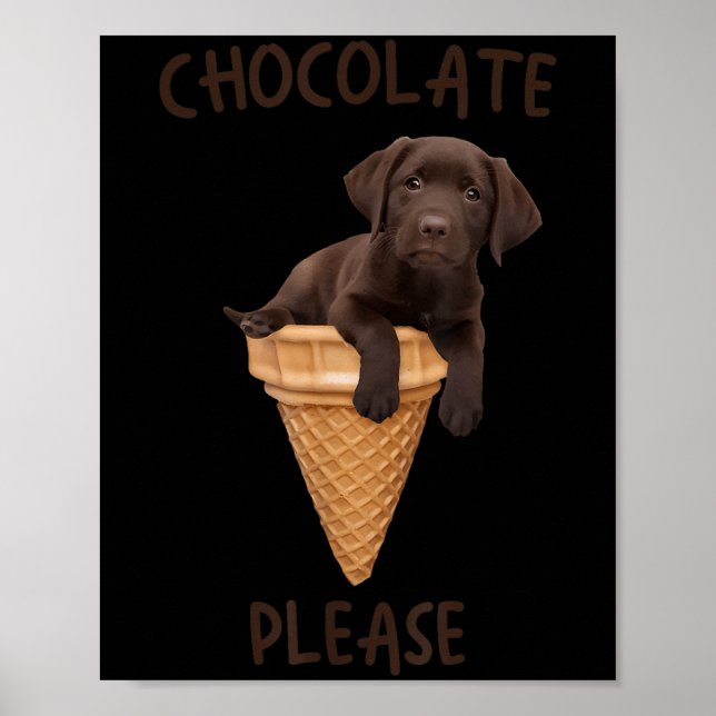Chocolate Lab Waffle Cone Ice Cream Cute Labrador Poster (Framsidan)