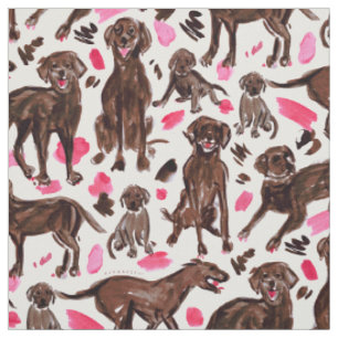 CHOCOLATE LAB Watercolor Labrador Retriever Hund Tyg