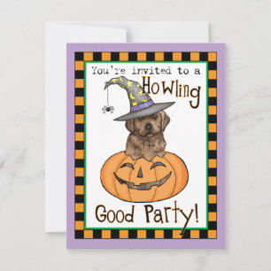 Chocolate Lab Witch-inbjudan