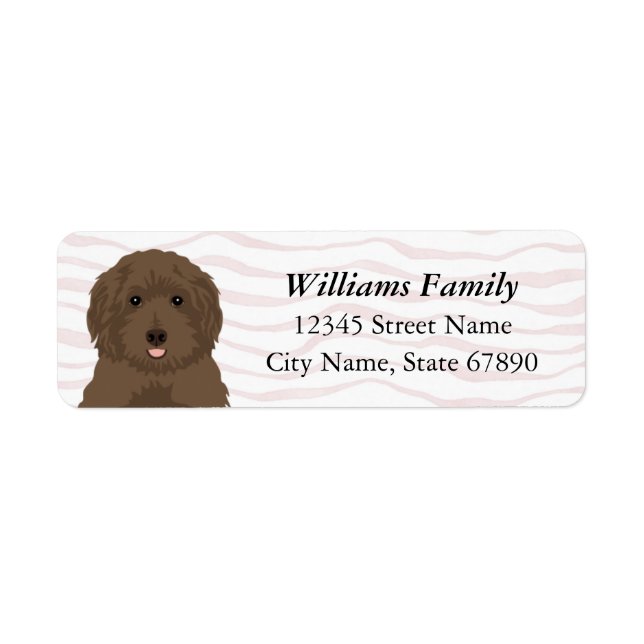 Chocolate Labradoodle Vinkarare Returetiketter Returadress Etikett (Framsidan)