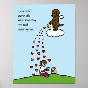 Chocolate Labrador Angel med Kärlek Tecknad Poster
