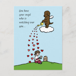 Chocolate Labrador Angel med Kärlek Vykort