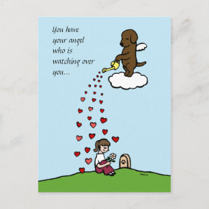 Chocolate Labrador Angel med Kärlek Vykort