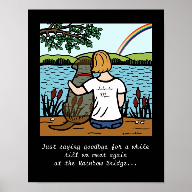 Chocolate Labrador Angel och Mamma Poster (Framsidan)