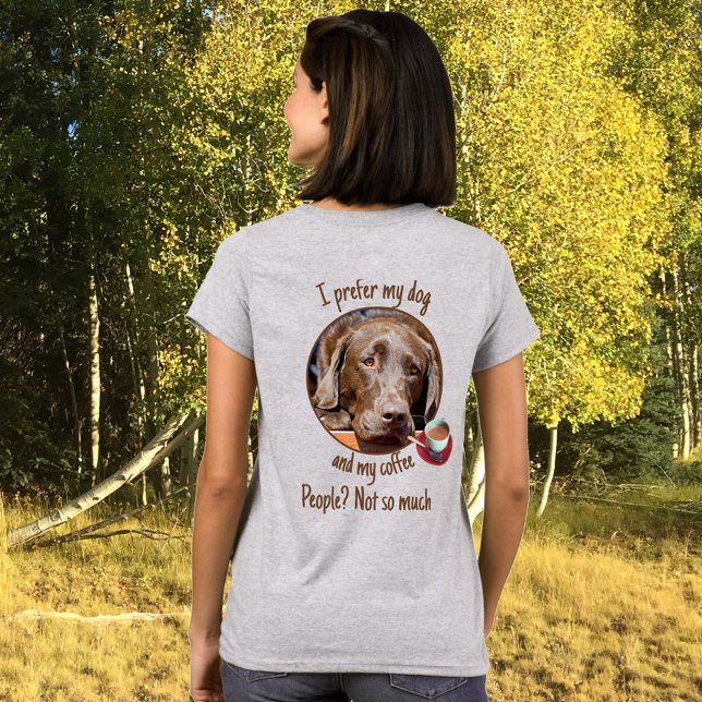 Chocolate Labrador Anpassningsbar Photo Coffee Kop T Shirt (Skapare uppladdad)
