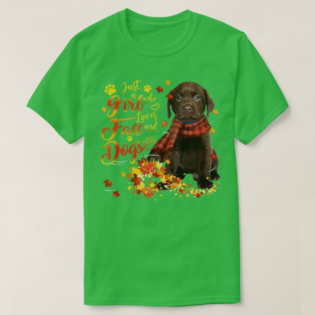 Chocolate Labrador är bara en flicka som Kärlek fa T Shirt (Design framsida)