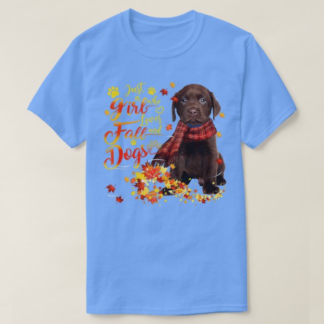 Chocolate Labrador är bara en flicka som Kärlek fa T Shirt (Design framsida)