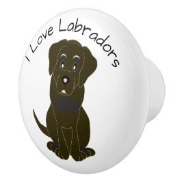 Chocolate Labrador Dog Design Knopp