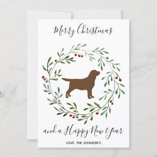 Chocolate Labrador Elegant Hund God jul Julkort
