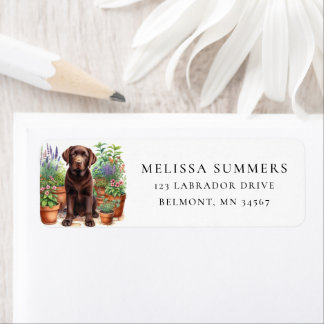 Chocolate Labrador Garden Return-adressetikett Returadress Etikett