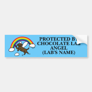 Chocolate Labrador Guardian Angel (Rainbow Bridge) Bildekal