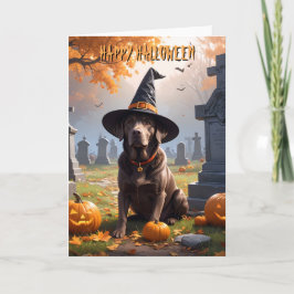 Chocolate Labrador Halloween Kort
