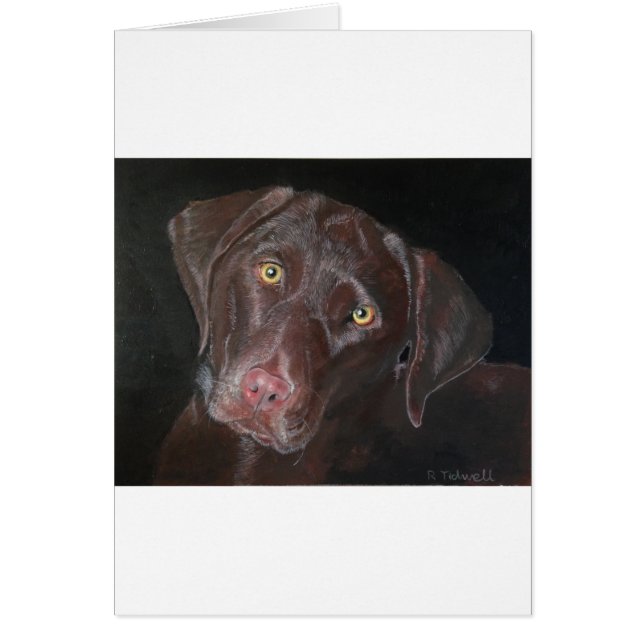 Chocolate Labrador Hälsningskort (Framsidan)