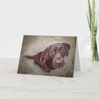 Chocolate Labrador-hälsningskort. Tom inuti. Kort
